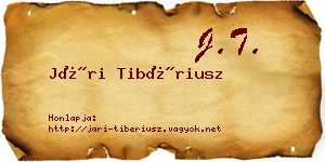 Jári Tibériusz névjegykártya